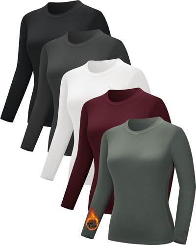 Image of CE' CERDR 3 /5 Pack Womens Tops Long Sleeve Thermal Shirts Basic Tees
