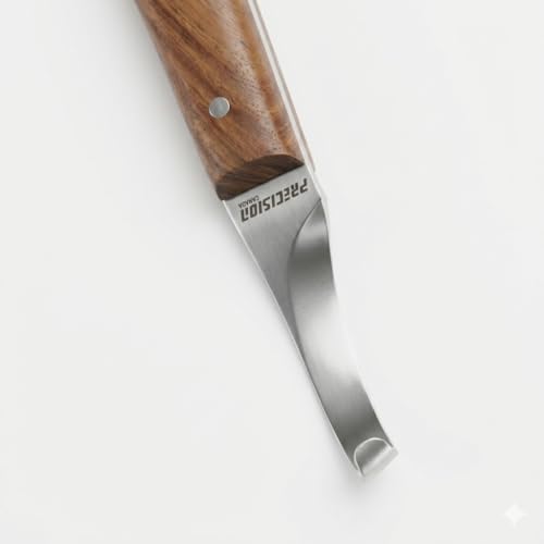 Image of Precision Farrier Tools Super Sharp Hoof Knife Farrier Tools Right-Handed Hoof Knife with Wooden Handle for Horse & Cow Hoof Trimming