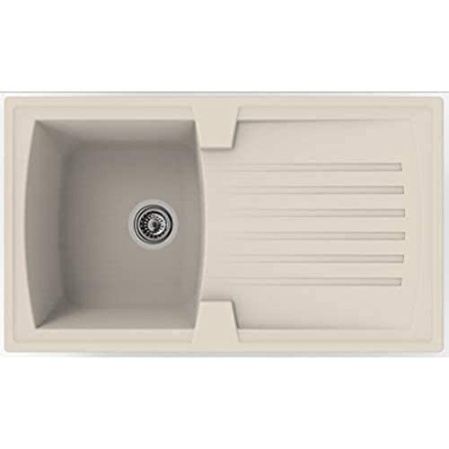 Respekta Évier de cuisine en minéralite 86 cm beige sable BOSTON86X50B