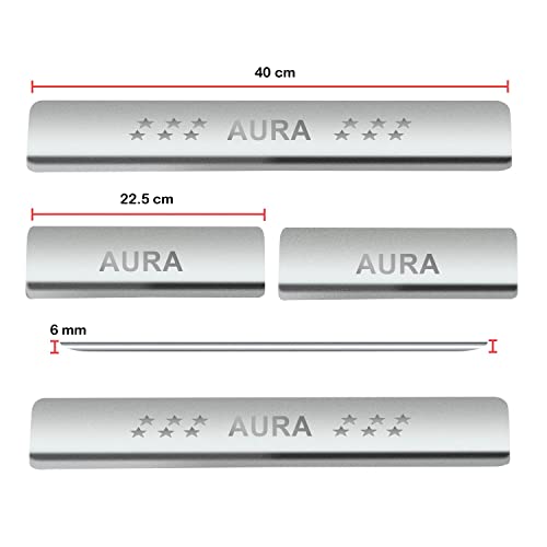 Image of Door Sill /Foot Step Stainless Steel Plates with Aura (Set of 4 Pcs)