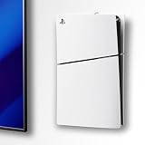ALIENERGY PS5 Wall Mount for PlayStation 5 Console - Sleek Hidden Design for Mounting Near or Behind TV, 2 Controller & Headset Holders Included (PS5 Slim, White)