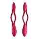Satisfyer, Multifunktionen Vibrator, Elastic Joy’, über 16 Anwendungen, wasserdicht (IPX7), wiederaufladbar, hautfreundliches Silikon, Farbe:Rot