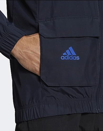 Adidas Men's Essentials BrandLove Woven Windbreaker, Legend Ink2
