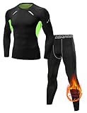 Terecey Thermounterwäsche Herren Funktionsunterwäsche Winter Thermowäsche Set Warm Innenfleece Skiunterwäsche Atmungsaktiv Thermo Unterwäsche Funktionswäsche Thermounterhemd Männer Thermo Unterhose