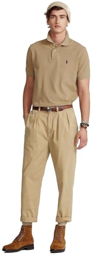 POLO RALPH LAUREN Men Custom Fit Mesh Pony Logo Shirt (L, CafeTan)3