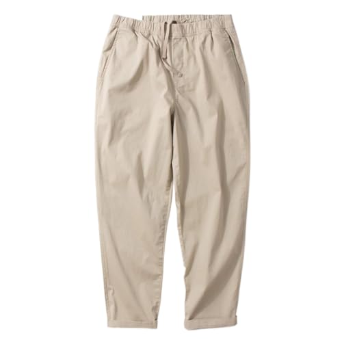 LIXINGHEITANG Casual Pants Mens Summer Thin Loose Cotton -Stretch Japanese Trousers