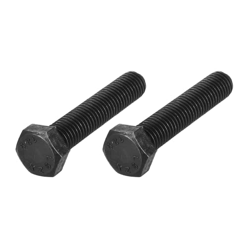 Image of METALLIXITY Hex Bolts (M12-1.75x60mm) 2Pcs, Carbon Steel Fully Threaded Black Oxide, Coarse Thread UNC Hex Head Screw Bolt - for Furniture Repair