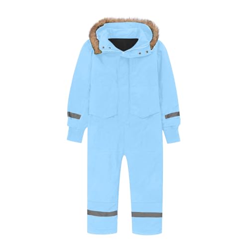 Snow Suit for Kids One Piece Windproof Waterproof Overalls Girls Boys Winter Outdoor Snowboarding Ski Suit with Hood3
