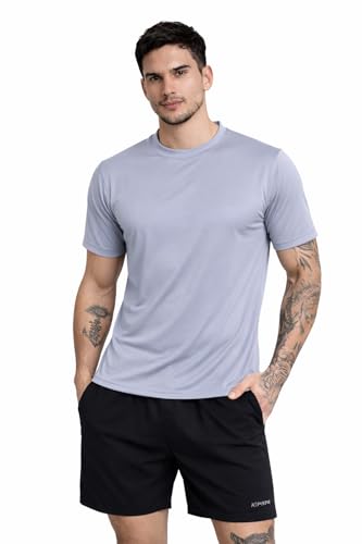Image of Kvetoo Mens Dry Fit Gym T Shirt Quick Dry Sweat Proof Breathable Workout Tee Muscle Fit Athletic Sports T Shirt for Gym Running Training