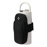 Phone Holder for Running Armband, Water Bottle Phone Holder for Gym, Adjustable Gym Water Bottle Bag with Phones Holders, Black