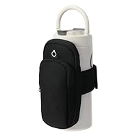 Xinjoduz Handyhalterung für Laufarmband, Flaschenhalter gürtel Handyhalterung für Wasserflasche im Fitnessstudio, verstellbare Sport-Wasserflaschentasche mit Handy Halterung, Schwarz