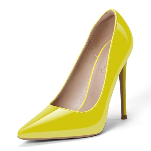 Escarpins tendance à talons hauts jaune fluo pointure 41