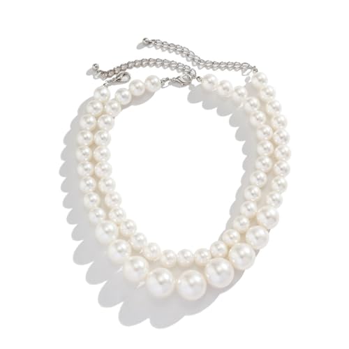 Image of Shining Diva Fashion Set of 2 Stylish Choker Pearl Necklace for Women and Girls (15965np)