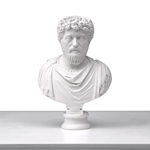 Marcus Aurelius Büste Skulptur - Kleiner römischer Kaiser 17 cm gebundener Marmor römischer Kaiser Tischdekoration Skulptur Cover