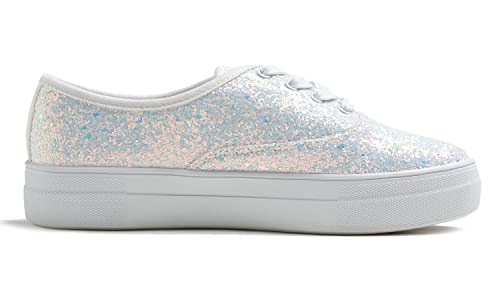 Image of FEVERSOLE Women's Fashion Dress Sneakers Party Bling Casual Flats Embellished Shoes