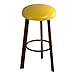 Stool HAIYU - Bar retro, kuchenne krzesło śniadaniowe do jadalni z wyściełanym siedziskiem i brązowymi metalowymi nogami, wielokolorowe, okrągłe wysokie do kawiarni, pubu, restauracji, 60/70/79 cm (rozmiar: 60 cm, kolor: żółty)