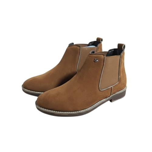 Image of Men's Chelsea Boots Suede Finish Slip-On Ankle Boots Elastic Side Panel Casual & Formal Wear