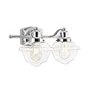Jonathan y jyl3531a orleans 1675 2 light ironglass schoolhouse coastal cottage led vanity light french country 2700k led 4w bulbs entryway lobby kitchen bathroom bedroom hallway chrome  urban country home decor