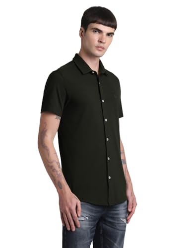 Image of JACK & JONES Men's Cotton Solid Slim Fit Shirt