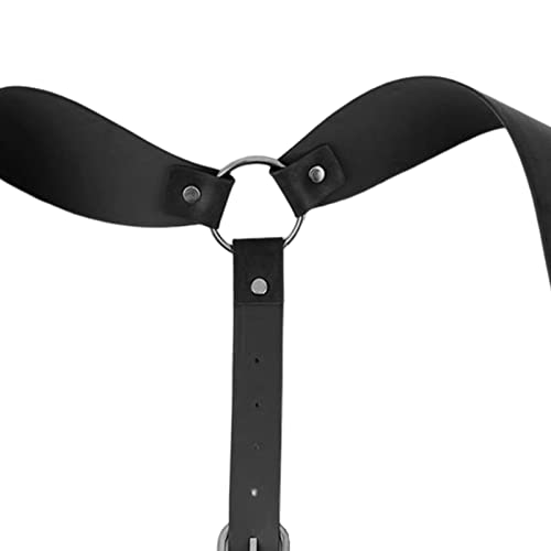 SM SunniMix Corpete de Couro PU Ajustável para Vestido Gótico Rave, Preto