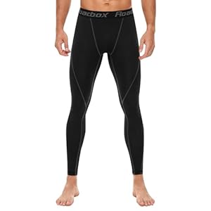 Roadbox Men’s Compression Thights Leggings – 1/2/3 Pack Cool Dry Base Layer Pants for Training Gym Workout Running Cycling