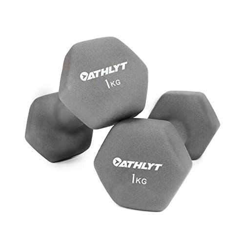 Athlyt Neoprene Dumbbell Set 2 x 1kg Grey