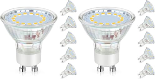 Maylaywood GU10 LED Light Bulb, 50 Watt Halogen Equivalent, Soft White 3000K 450LM Non-Dimmable 4W LED Replacement Recessed Track Lighting, 10-Pack
