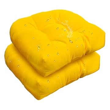 outdoor yellow chair cushions