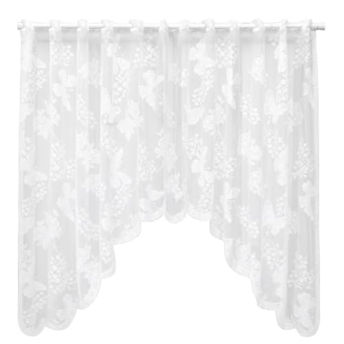Fyhqwf 1 PièCe Rideaux en Dentelle Papillon - Voilage Fenetre - Rideaux De CantonnièRe - 150 X 100 Cm, Style RéTro-Moderne, Convient pour La Cuisine Et La Chambre à Coucher, Panneau DéCoratif LéGer