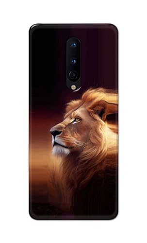 Image of PRINTFIDAA Printed Hard Back Cover Case for OnePlus 8 Back Cover (Danger Lion) -112
