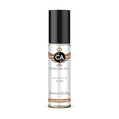 CA Perfume Impression of Flam Unisex Fragrance Oil Floral Woody Scent Long Lasting Perfumes for Women &amp; Men Travel Size TSA Ready Mini Parfum Body Oil Roll-on 0.33 Fl Oz 10ml