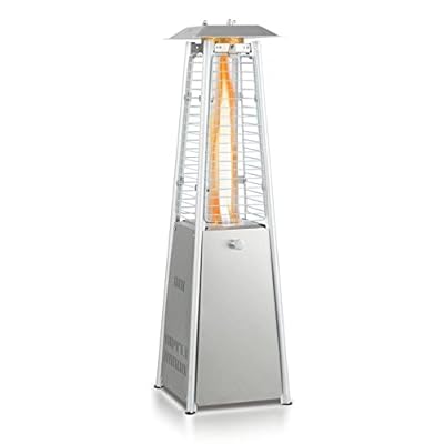 Giantex Pyramid Patio Heater, 10000 BTU Portable Tabletop Propane Heater with Glass Tube, Simple Ignition System & Dancing Flame, CSA Certification, 35" Outdoor Electric Heater for Outside, Backyard