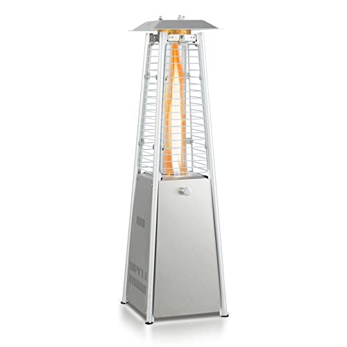Giantex Pyramid Patio Heater, 9500 BTU Portable Tabletop Propane Heater with Glass Tube, Simple Ignition System & Dancing Flame, CSA Certification, 35