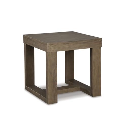 Image of Signature Design by Ashley Cariton Contemporary Oversized Square End Table, Grayish Brown