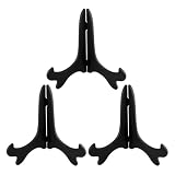 Generisch Lot de 3 supports d'assiettes, aspect bois