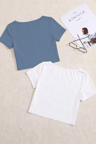 Image of KERI PERRY Tops for Women Crop Top for Women's Tank Activewear Tee Sports Work Out Wear Casual Round Neck Cotton Camisole Pack of 2