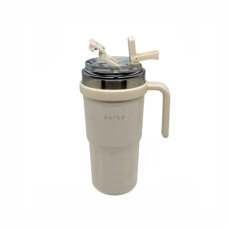 Image of NERTZ Groove Tumbler 600ml Stainless Steel Insulated | Double Wall Vacuum Bottle with Straw Lid & Wide Mouth Lid | Hot & Cold Bottle Leak Proof, BPA Free for Gym, Travel, Office