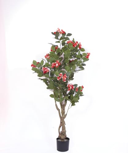 Image of Artificial Pink Bougainvillea Plant with Pot - 4.2 Feet | Realistic Plant - Trees - Flowers | Indoor Tropical | Home - Shop - Office | Gifting - Decor - Ambience - Durable | No Maintenance