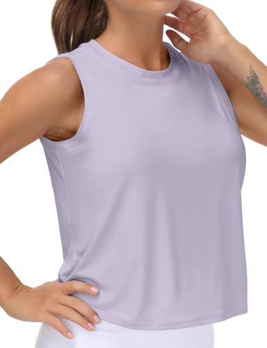Image of THE GYM PEOPLE Women's Workout Tops in Ice Silk Quick Dry Sleeveless