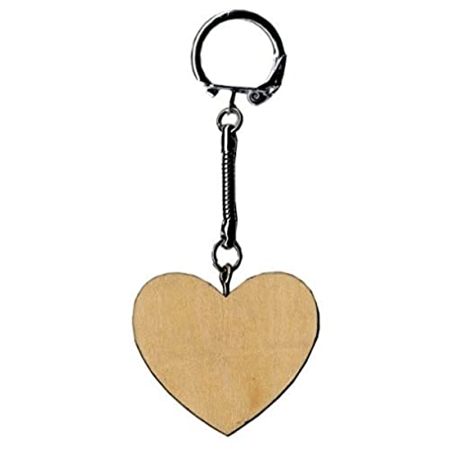 Artemio Coeur à Décorer Porte Clé, Bois, Beige, 4,5 x 0,5 x 10 cm 14001482