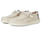 Hey Dude® Wally Patriotic Slip-On Casual Shoes for Men and Women – Canvas Upper – Textile Lining – Moc Toe Off-White Patriotic EU 38 (US Women's 7) Medium