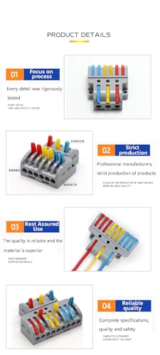 Image of ZIVIK 3 in 6 Out Electrical Wire Connector, 2 Pcs Splicing Wire Terminal Block, Three Head 6 Way 250V Nylon Copper Block Terminal Wire Jointer Cable Conductor Clamp, Push-in Connectors