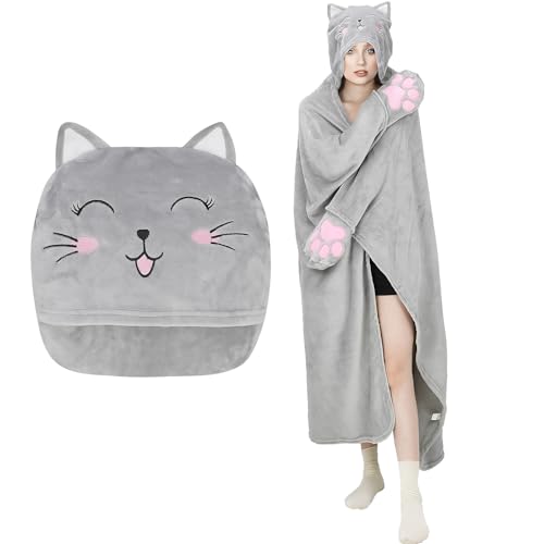 MSISILY Decke mit Ärmeln und Kapuze, Personalisierte Decke...