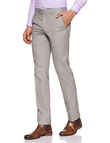 Image of Van Heusen Men Tailored Fit Polyester, Rayon Formal Trousers
