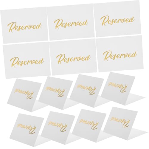 ULDIGI 50Pcs Double Sided Reserved Table Sign Cards for Weddings Restaurants and Events Elegant Foil Design Lightweight Easy to Use
