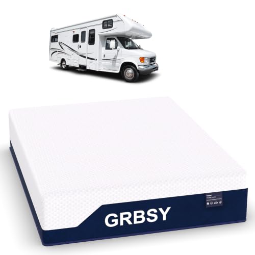 12 Inch RV Mattress Short Queen, Cooling Gel Memory Foam Mattress in a Box, Pressure Relief, Firm Support, Washable IceSik Cover, Motion Isolation, Fiberglass Free, Certified Safe Foams, 60''x75''
