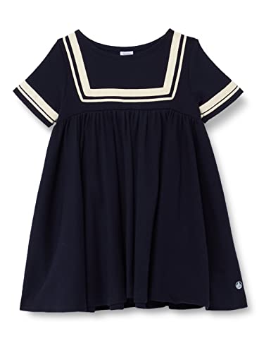 Petit Bateau Mädchen Kurzarmkleid, Blau Smoking, 5 Jahre