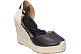 CORINA | Alpargatas de Cuña Mujer – Esparteñas en Color Negro – Yutes con Cierre de Cordones – Alpargatas de Cuña – Versátiles – Cuña Alta – Cómodas – Elegantes – Modelo M4297-40