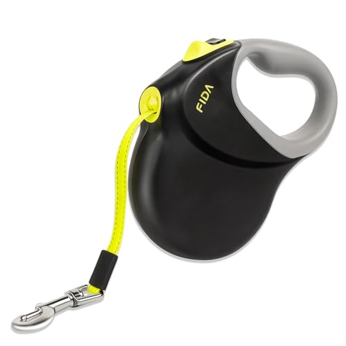 Guinzaglio Cane, Guinzaglio Retrattile Per Cani, Guinzaglio Per Cani Allungabile Riflettente, Impugnatura Ergonomica, Nylon Resistente, Lunghezza 8 Metri, Fino A 50 Kg, Nero E Giallo
