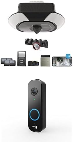 CHAMBERLAIN B6753T Smart Garage Door Opener, Video Streaming + myQ Video Doorbell | 2K Camera, Battery/Wired, Color Night Vision, Live View with 2-Way Talk, Motion Detection & Real-Time Alerts